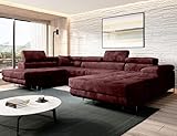 Sofa mit Schlaffunktion und Bettkasten - Wohnlandschaft U-Form - VARBERG -...