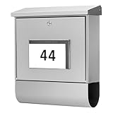Burg Wächter Briefkasten mit Zeitungsfach und beleuchteter Hausnummer,...