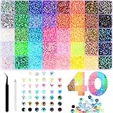 Zefy 40 Farben 3mm Jelly Strasssteine, 32000 Stück Glitzersteine Bedazzler Kit,...