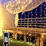 Lichtervorhang 6x3m 600 Leds, Led Lichterketten Vorhang Weihnachtsdeko Innen mit...