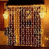 SALCAR LED Lichtervorhang Außen 3x3 m, Lichterkette Vorhang Weihnachten Innen...