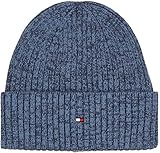 Tommy Hilfiger Herren Strickmütze Flag Twisted Yarn mit Umschlag, Blau...