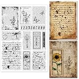 GLOBLELAND Transparente Stempel Im Vintage Text Hintergrund Zum Basteln von...