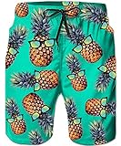 TUONROAD Badehose für Herren 3D Druck Badeshorts Ananas Bunt Schnelltrocknend...