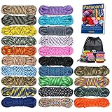 MONOBIN Paracord 550 Combo-Set, 24 Farben Paracord-Seil mit Anleitung für die...