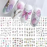 Ruzister® 12 Stück Geometrie-Linien-Blume-Blatt-Nagelkunst-Aufkleber,...