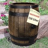 AMUR Regentonne Eichenfass 120 Liter REGENFASS FROSTSICHERES Regenfass mit...