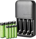 Amazon Basics Batterieset, wiederaufladbar, aus 8 x AAA-Batterie,NiMh,800 mAh,+8...