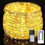 Auting 10M Lichterschlauch LED 100 LEDs, Lichterkette Aussen Warmweiß für...