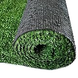 Foxx Kunstrasen 100x400 – Wetterfester Outdoor Teppich in Grün für Balkon,...