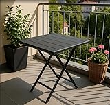 Onbest Balkontisch mit Holz Optik – klappbar – Campingtisch aus robustem...