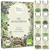 Microgreens Samen Set: 8 Sorten BIO Sprossen und Mikrogrün Saatgut im...
