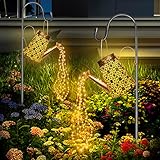 HELESIN Solarlampen mit Lichterkette Gießkanne Fairy Garden Light (2 Stück),...