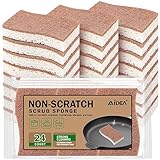 AIDEA Kratzfester Scheuerschwamm, 24 Stück, natürliche Schwämme für...