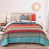 WONGS BEDDING Tagesdecke 220x240 Bettüberwurf Boho Decke Steppdecke 3 teilig...
