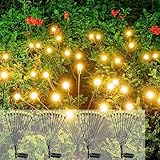 Firefly Solar Gartenleuchten,4 Stück Glühwürmchen Gartenlichter,2 leuchtenden...