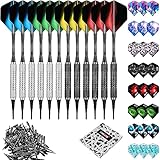 CyeeLife 12 Stück Soft Dartpfeile 16 Gr. mit PVC Schäften+Extra Dart...