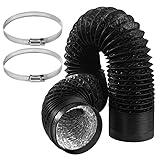 Abluftschlauch Ø100mm Länge 2.5m,PVC Alurohr Schlauch,Lüftungsschlauch,mit 2...