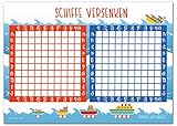 Sophies Kartenwelt Schiffe Versenken Block - 50 Blatt Spielblock - Reisespiel...