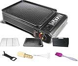 SMH LINE® 2-in-1 Camping Gasgrill Set Campinggrill Balkon-Grill Tischgrill...