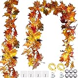 OEMG 2 stück Ahornblatt Girlande, Herbst Blätter, 360cm Herbstblätter...