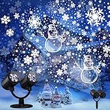 iShabao Projektor Weihnachten Aussen, Doppelter Kopf Dynamische LED...