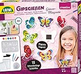 Lena 42707 Gipsgießen Set für 15 Glitter Schmetterling-Magnete, Gussform...