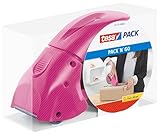 tesa tesapack Abroller Pack' n' Go - Ergonomischer, pinker Handabroller für...