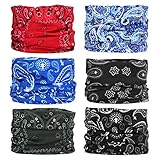 6 Stück Nahtlose Bandanas Multifunktionstuch Schal - Elastiche Multifunktion...