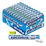 Mentos Kaubonbons Mint, Dragees mit Pfefferminz-Geschmack für frischen Atem,...