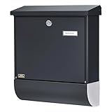 Burg Wächter Briefkasten mit Zeitungsfach und Namensschild, Verzinkter Stahl,...