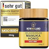 NEWBEELAND Manuka Honig MGO 800+ – 250g – lichtgeschütztes Glas, 100% purer...