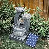 BTGGG Solarbrunnen für Draußen, 4-Stufiger Solar Springbrunnen für Außen,...
