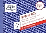 AVERY Zweckform 1735 Quittungsblock (A6 quer, 2x40 Blatt, selbstdurchschreibend,...