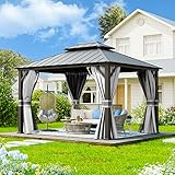 UDPATIO 3 x 3.65 m Gartenpavillon Wasserdicht Stabil Winterfest Hardtop...