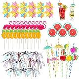 Cocktail Deko, 80 Stück Wiederverwendbar Cocktail Schirmchen, Feuerwerk Sticks,...