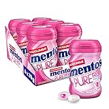 Mentos Kaugummi Pure Fresh Bubble Cool, 6 Boxen zuckerfreie Chewing Gum Dragees...