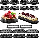 16PCS Dessertringe, Kuchenform Perforiert, oval rund Kuchenform tartelette...