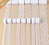 ABSOFINE Spitzenband, 42M Weiss Beige Vintage Set Gesamt 14 Rolls Zum Nähen...