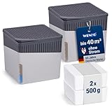 WENKO Raumentfeuchter Mod. Cube, 2er Set, je 500 g Entfeuchter Granulat, für...