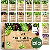 BIO Salat Samen Set - 14 Sorten Salatsamen aus biologischem Anbau I samenfestes...
