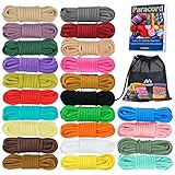 MONOBIN Paracord 550 Combo-Set, 24 Farben Paracord-Seil mit Anleitung für die...