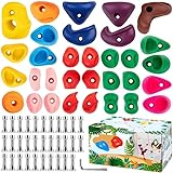 CIMOYBAI 32 Stücke Klettergriffe, Klettersteine Kinder, Dunkle Farben...