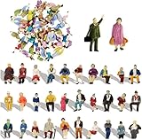 HhBdy Kleine Figuren Menschen 60-Teiliges Set Miniaturfiguren Menschen Farbe...