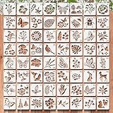 64 Stück Schablonen Set 7.6x7.6cm – Wiederverwendbare Malschablonen für DIY,...