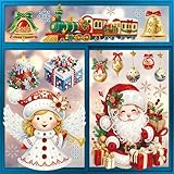 Fensterbilder Weihnachten-4D Diamant Visuelle Weihnachtsfensterbilder...