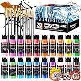 Fantastory Acrylfarben Set Metallic,60ml,20 Farben irideszent,12...