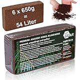 yourGEAR feinkörnige Kokoserde 54 L - 6x650g gepresste Blumenerde nachhaltige...