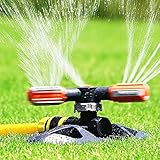 ALLILUYAA Garten Sprinkler,Automatische 360 Grad Rotierende Rasen Wasser ,3-Arm...