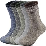 Reamphy 5 Paar Thermosocken Herren, Winter Warme Socken Merino Wollsocken Herren...